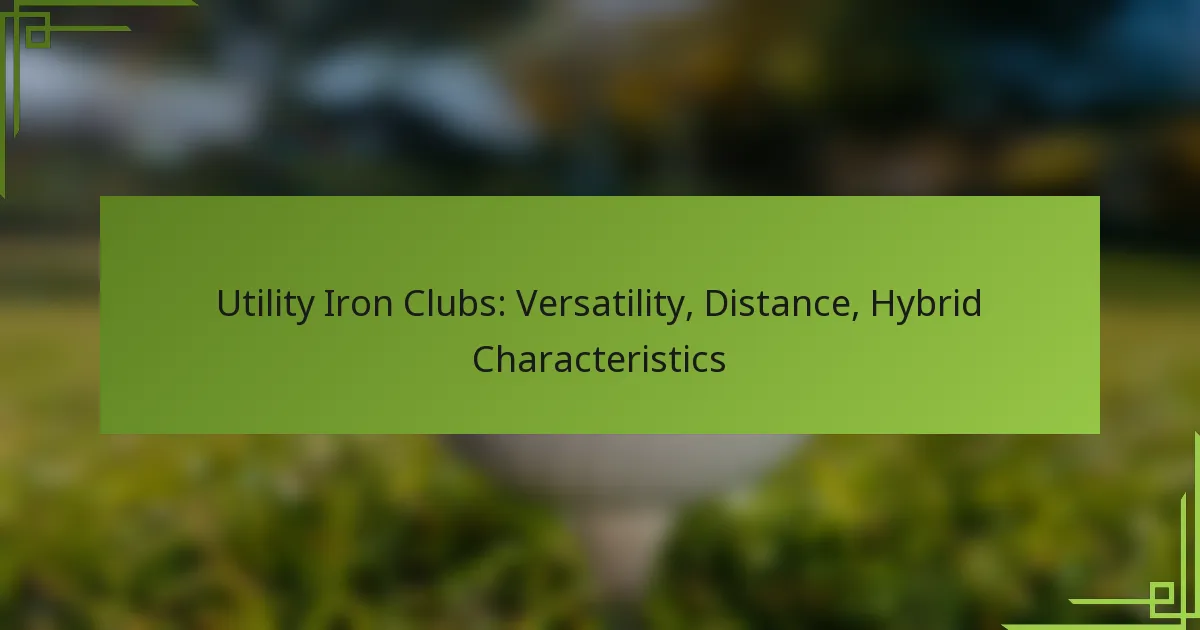 Utility Iron Clubs: Versatility, Distance, Hybrid Characteristics