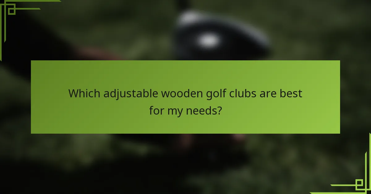 Which adjustable wooden golf clubs are best for my needs?