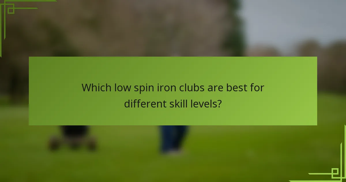 Which low spin iron clubs are best for different skill levels?